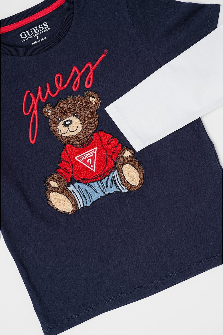 GUESS KIDS Блуза с дизайн 2в1 Бял/Тъмносин