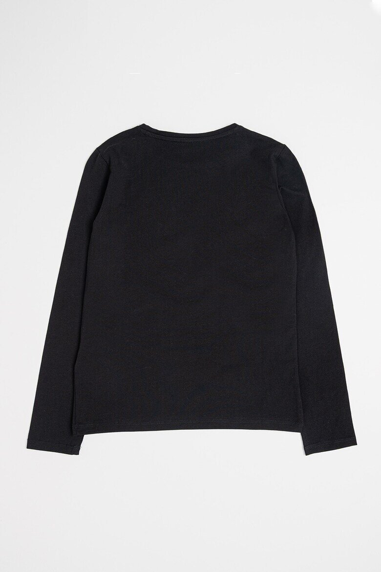 GUESS KIDS Блуза с лого от пайети Черен