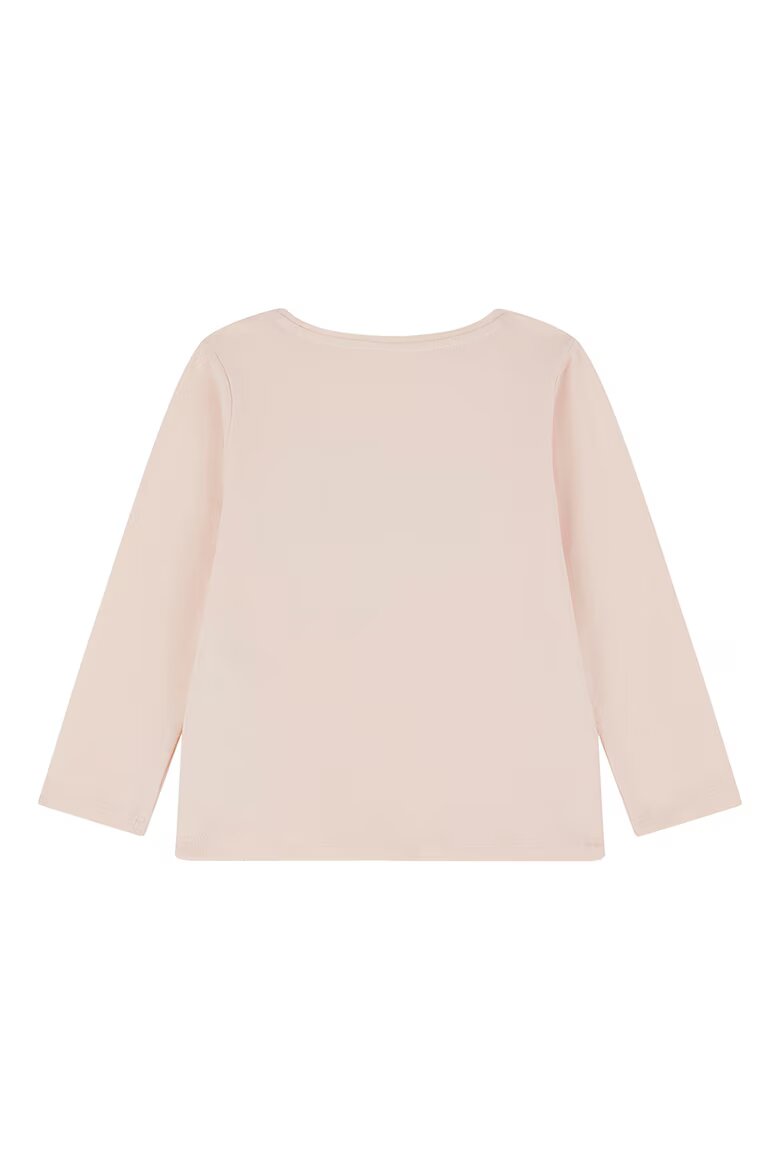 GUESS KIDS Блуза с овално деколте и лого Праскова