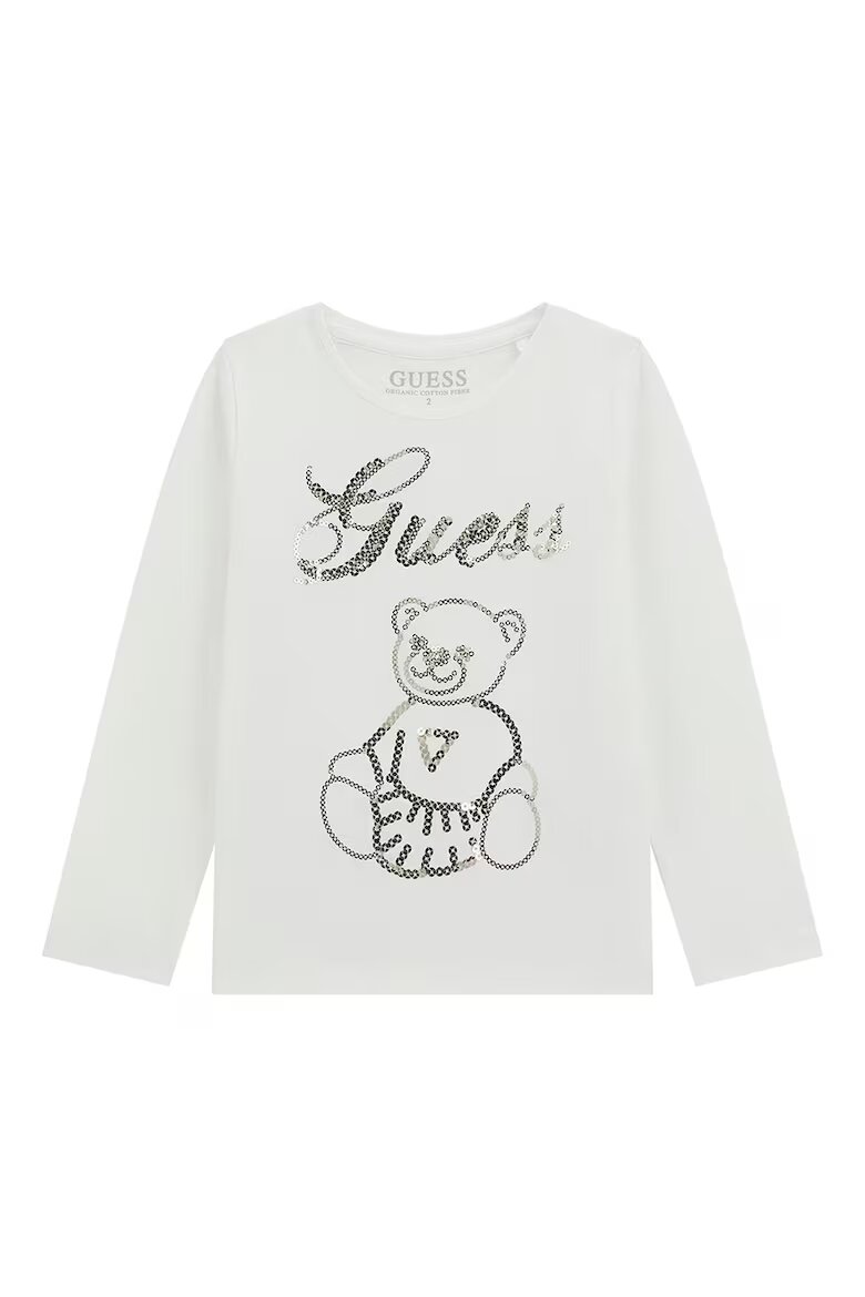 GUESS KIDS Блуза с памук с пайети Златист/Слонова кост