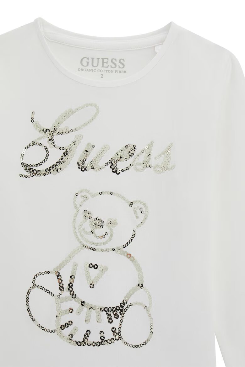 GUESS KIDS Блуза с памук с пайети Златист/Слонова кост