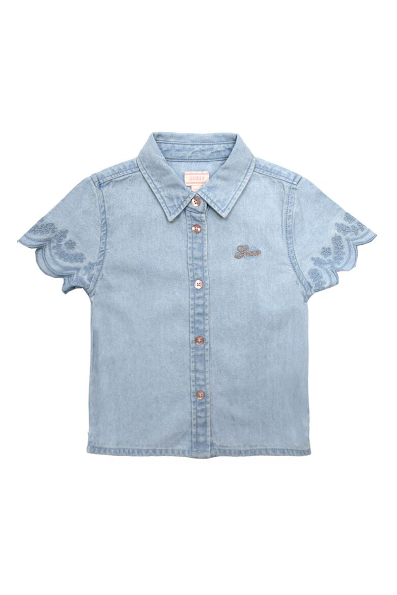 GUESS KIDS Дънкова риза с бродирани ръкави Пастелносин