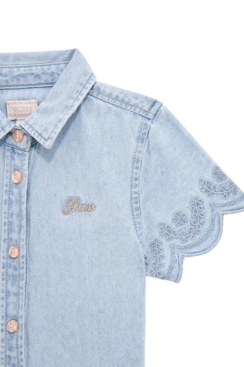 GUESS KIDS Дънкова риза с бродирани ръкави Пастелносин