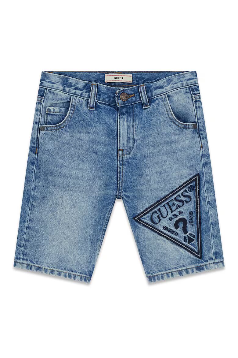 GUESS KIDS Дънкови бермуди с лого Син меланж