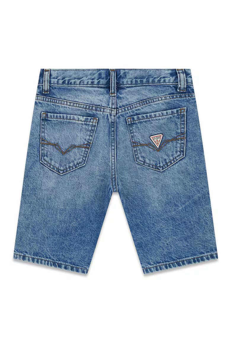 GUESS KIDS Дънкови бермуди с лого Син меланж