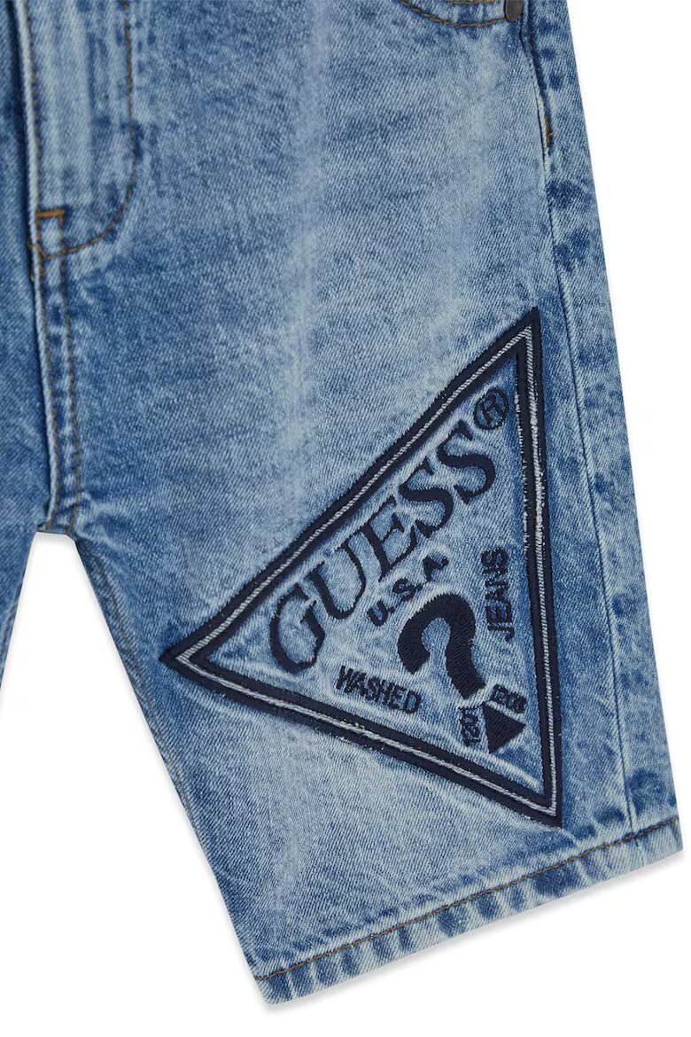 GUESS KIDS Дънкови бермуди с лого Син меланж