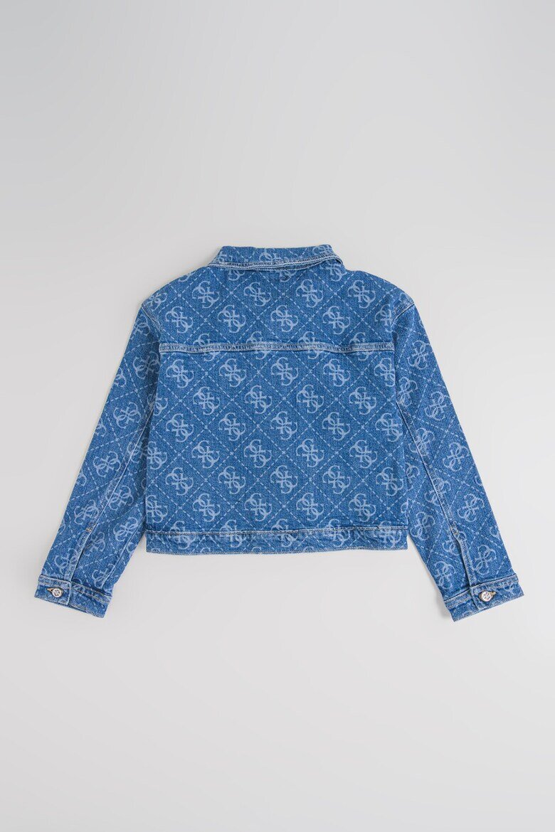 GUESS KIDS Дънково яке с лого Син меланж