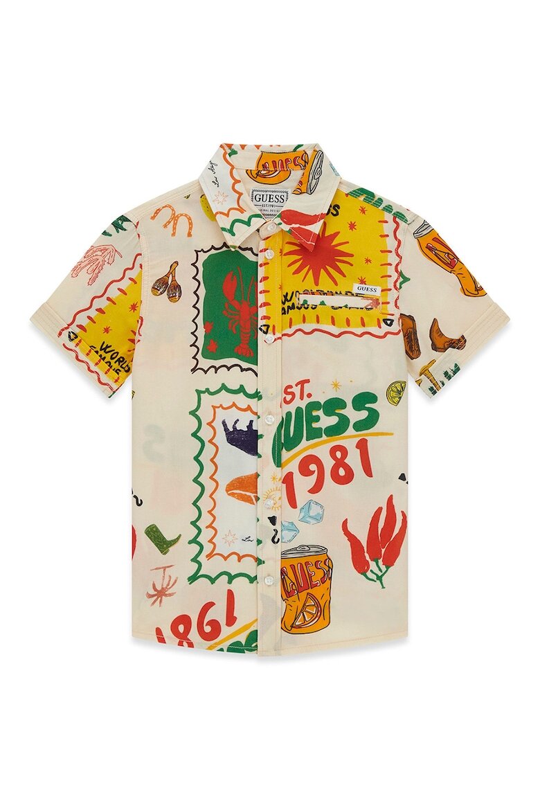 GUESS KIDS Десенирана риза с класическа яка Многоцветен