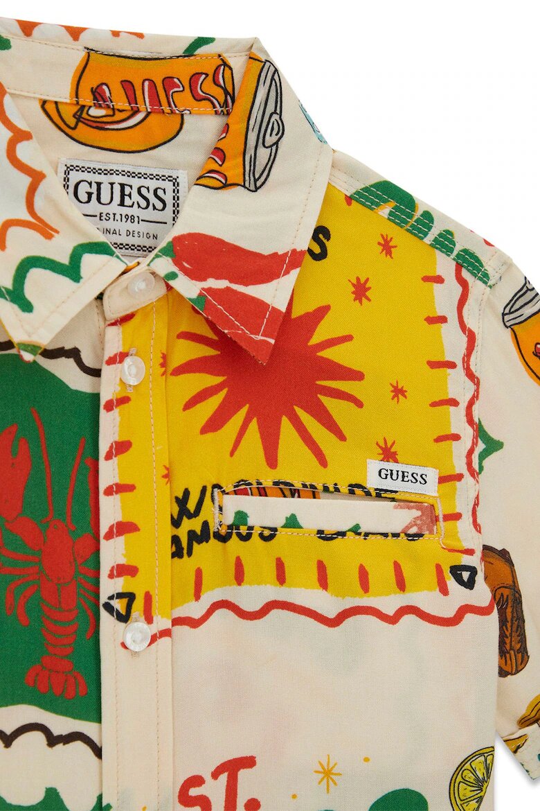 GUESS KIDS Десенирана риза с класическа яка Многоцветен