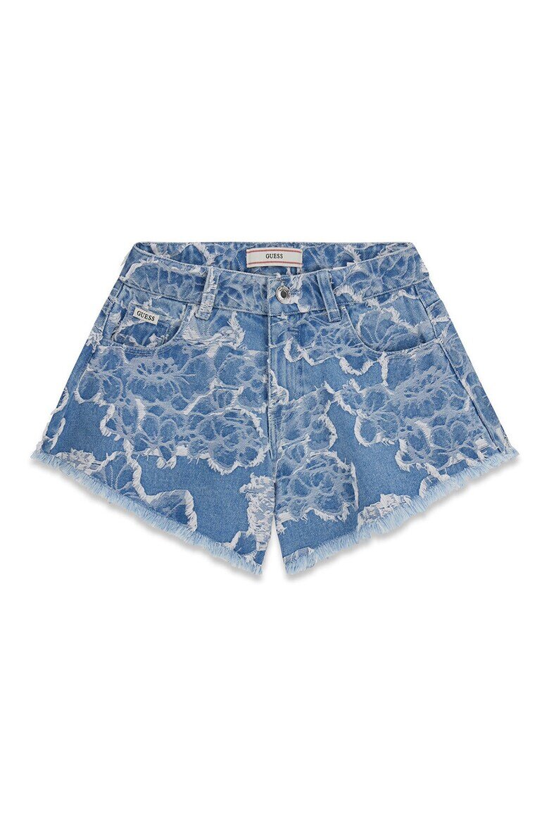 GUESS KIDS Десенирани къси дънки Син меланж