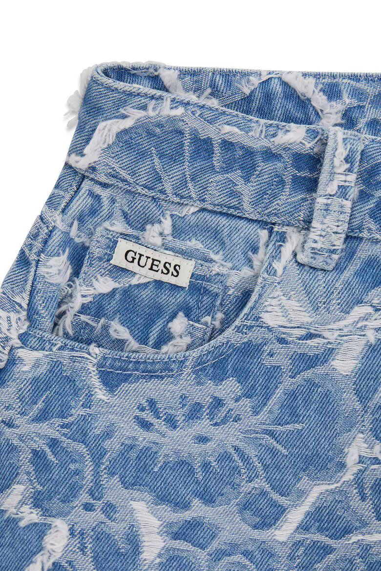 GUESS KIDS Десенирани къси дънки Син меланж