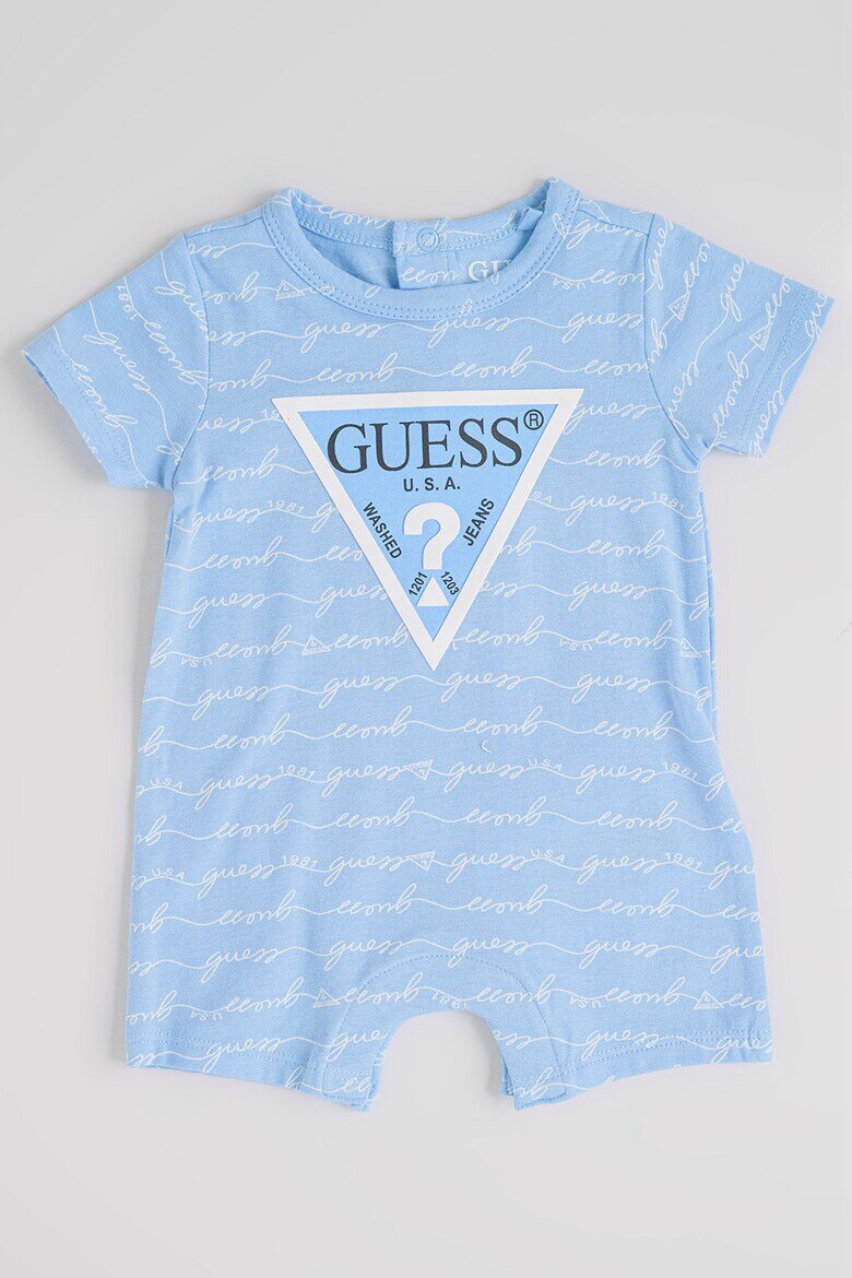 GUESS KIDS Къс гащеризон с лого Пастелносин