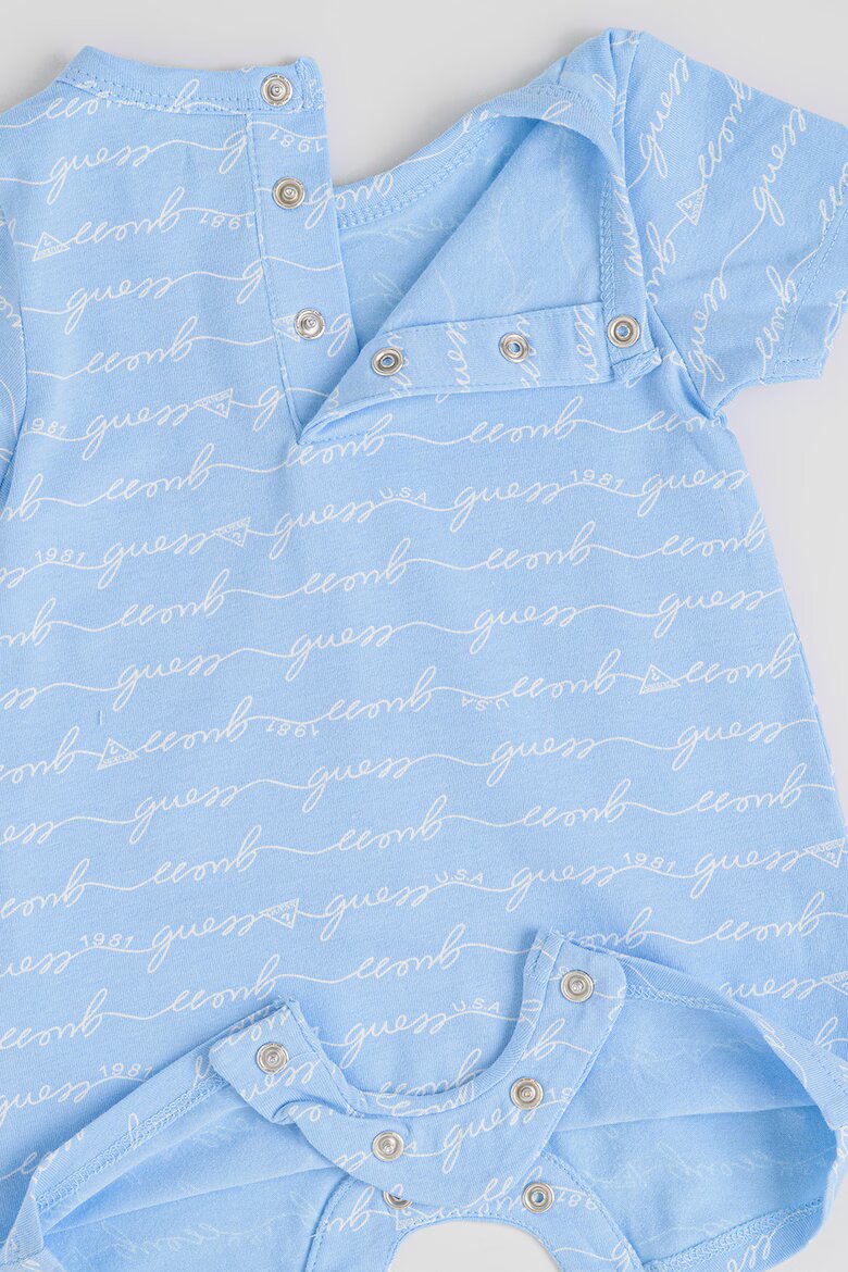 GUESS KIDS Къс гащеризон с лого Пастелносин