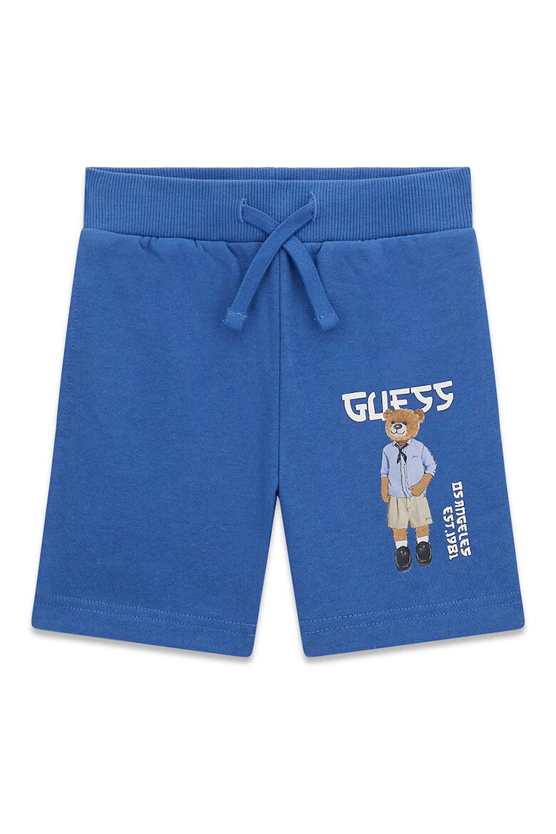 GUESS KIDS Къс спортен панталон с лого Светлосин
