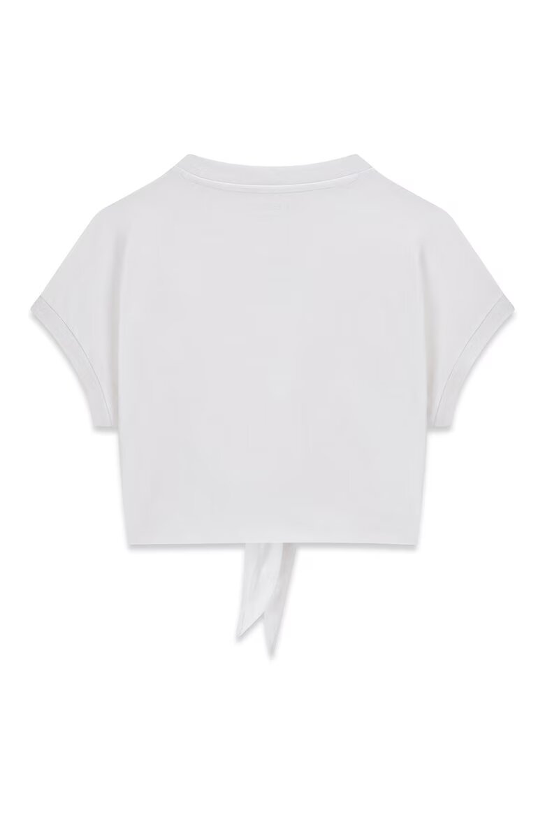 GUESS KIDS Къса тениска с памук с лого Бял
