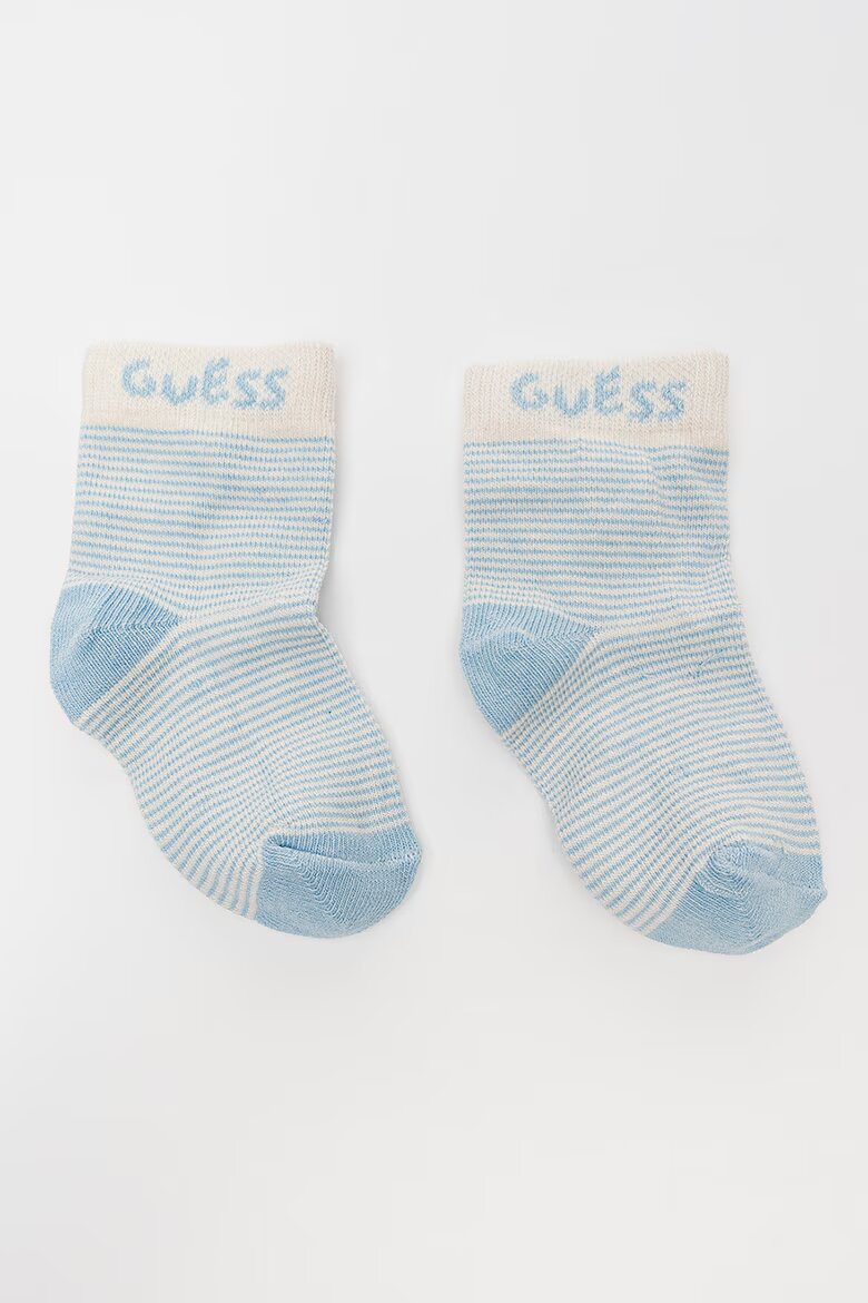 GUESS KIDS Къси чорапи - 3 чифта Слонова кост/Светлосин