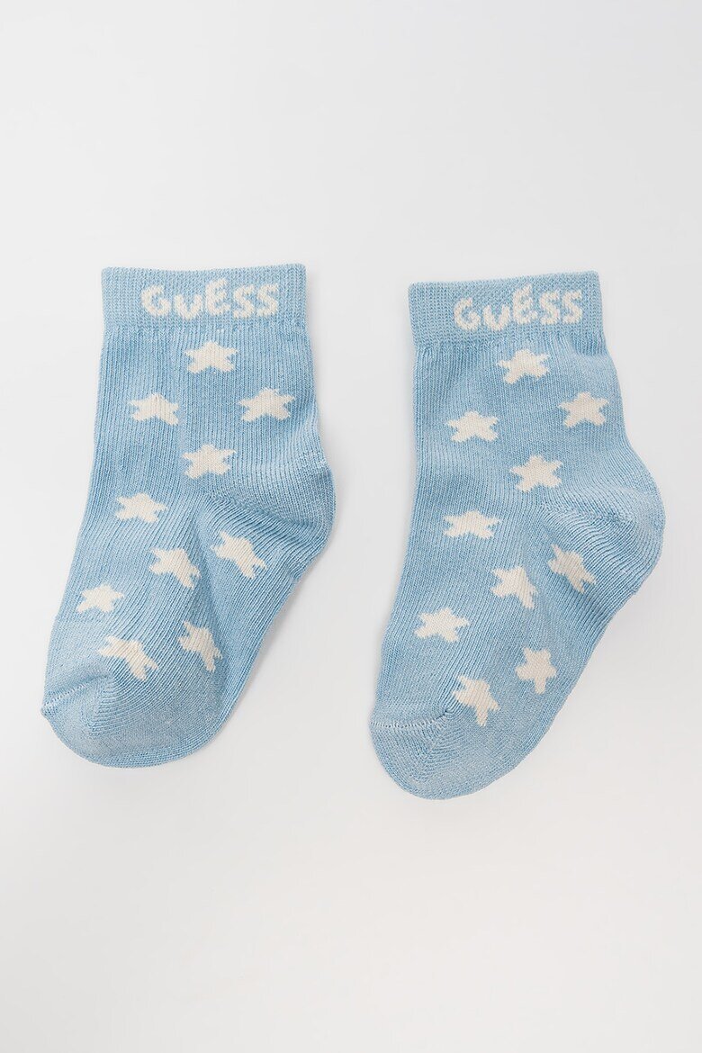 GUESS KIDS Къси чорапи - 3 чифта Слонова кост/Светлосин