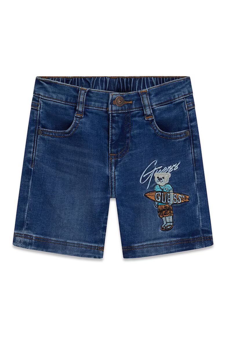 GUESS KIDS Къси дънки с лого Тъмносин