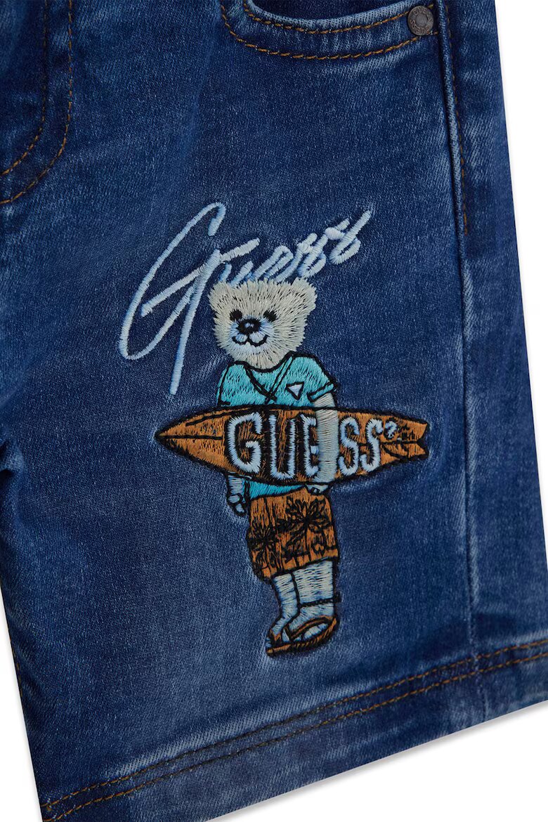 GUESS KIDS Къси дънки с лого Тъмносин