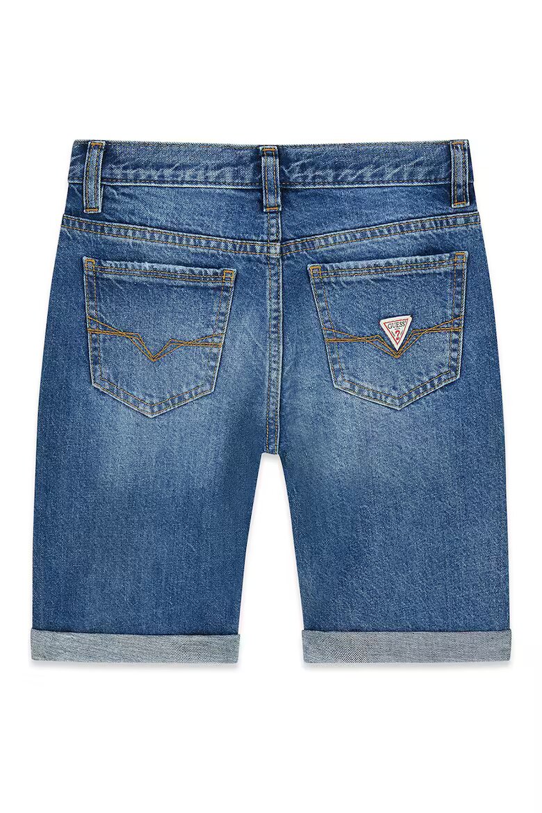 GUESS KIDS Къси дънки с протрити зони Син меланж