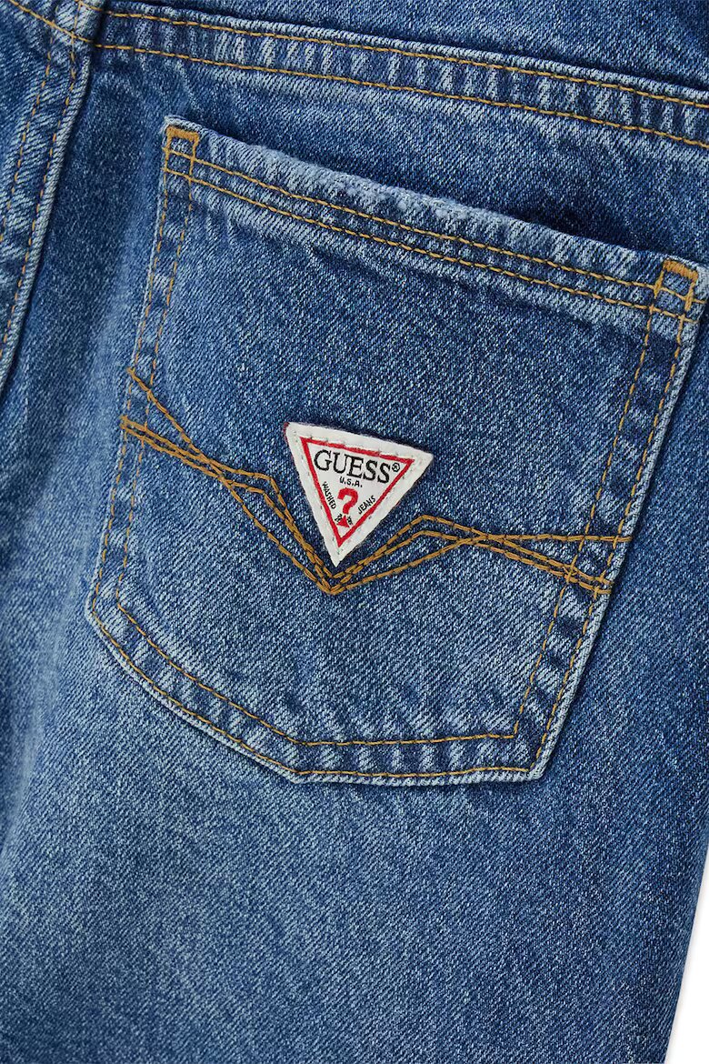 GUESS KIDS Къси дънки с протрити зони Син меланж