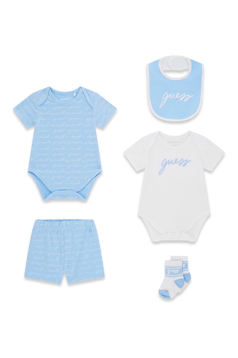 GUESS KIDS Комплект с лого - 5 части Бял/Небесносин