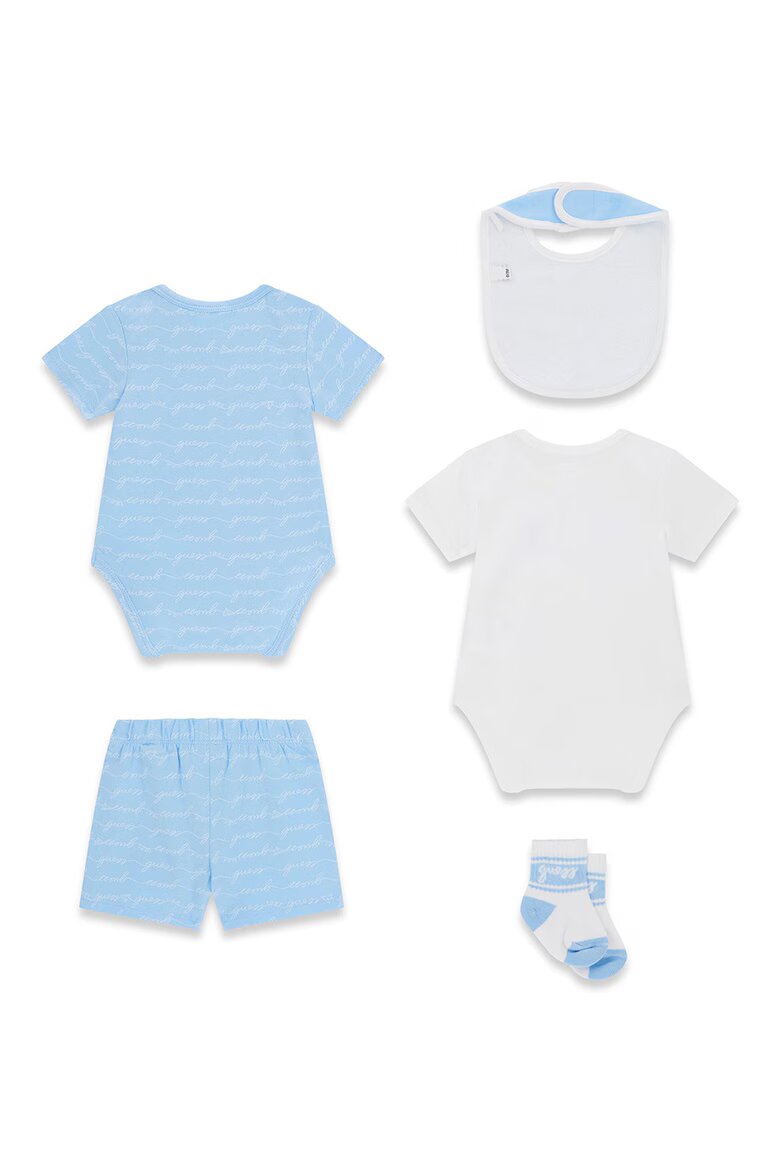 GUESS KIDS Комплект с лого - 5 части Бял/Небесносин