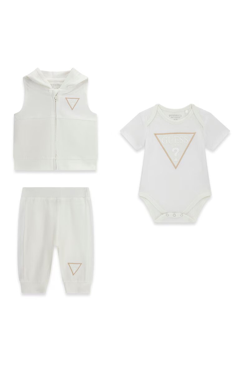 GUESS KIDS Комплект с памук - 3 части Слонова кост