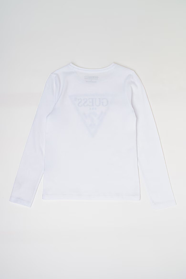 GUESS KIDS Памучна блуза с лого Бял
