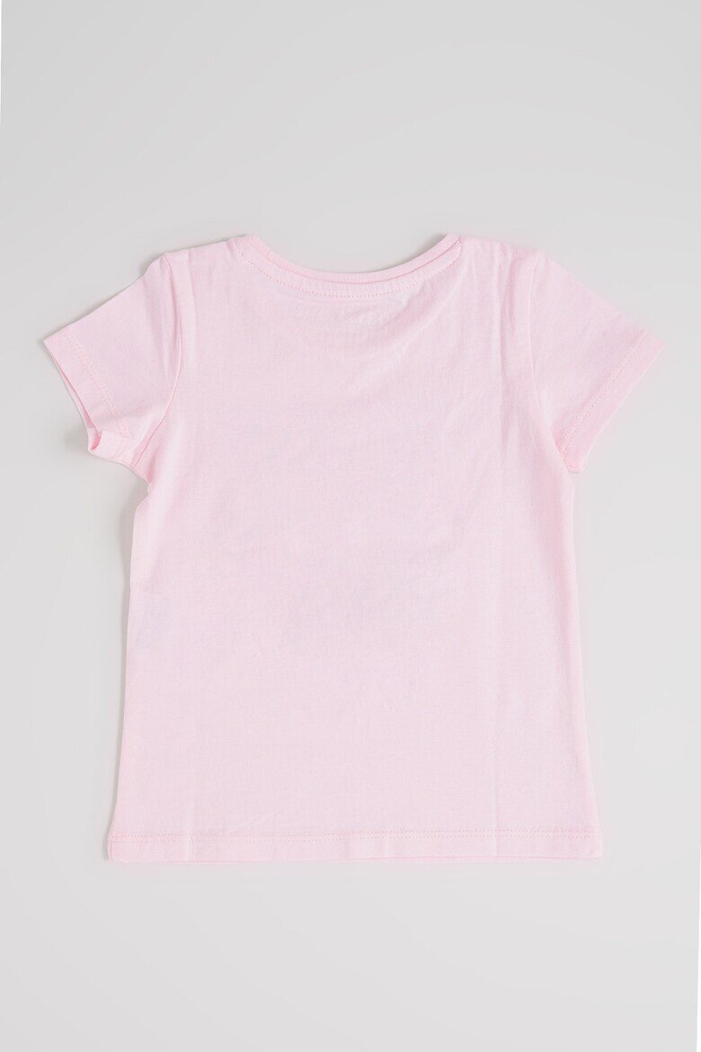 GUESS KIDS Памучна тениска с лого Пастелнорозов