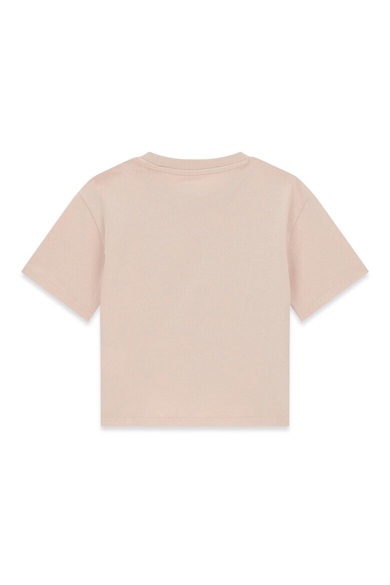 GUESS KIDS Памучна тениска с лого Светло бежово