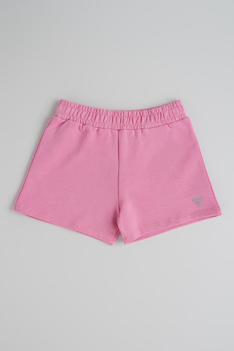 GUESS KIDS Памучни шорти с еластична талия Прашно розово