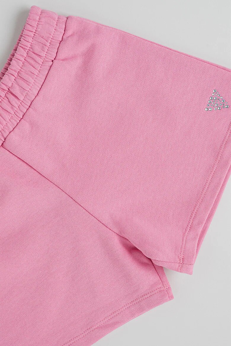 GUESS KIDS Памучни шорти с еластична талия Прашно розово