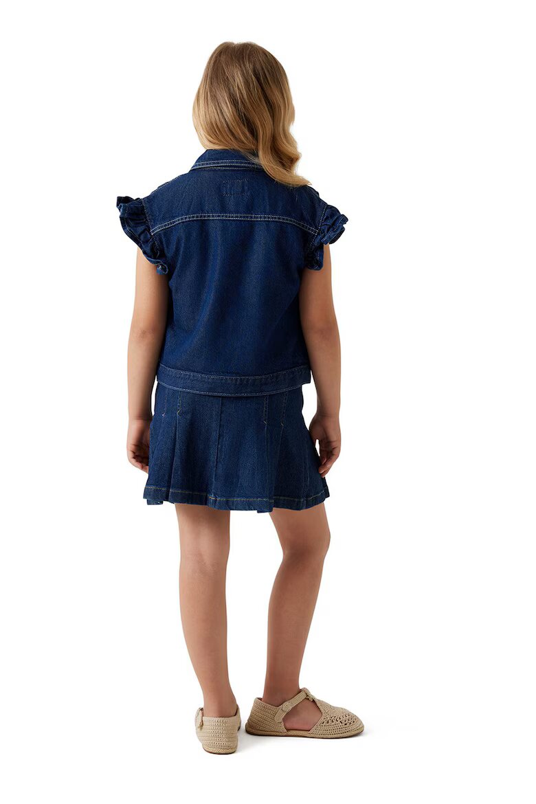 GUESS KIDS Плисирана пола от деним Тъмносин