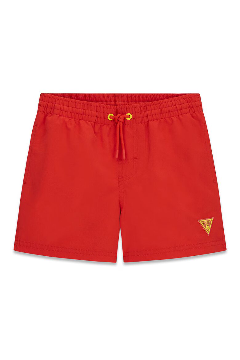 GUESS KIDS Плувни шорти с връзка и лого Аленочервен