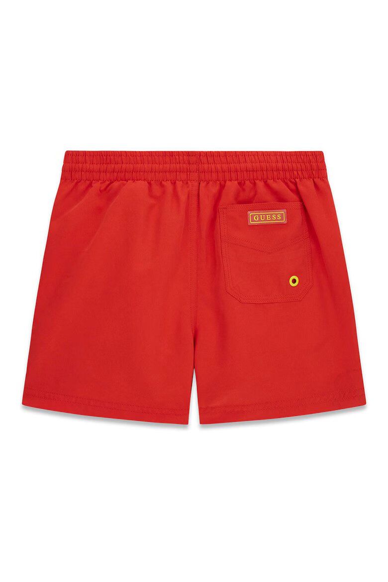 GUESS KIDS Плувни шорти с връзка и лого Аленочервен
