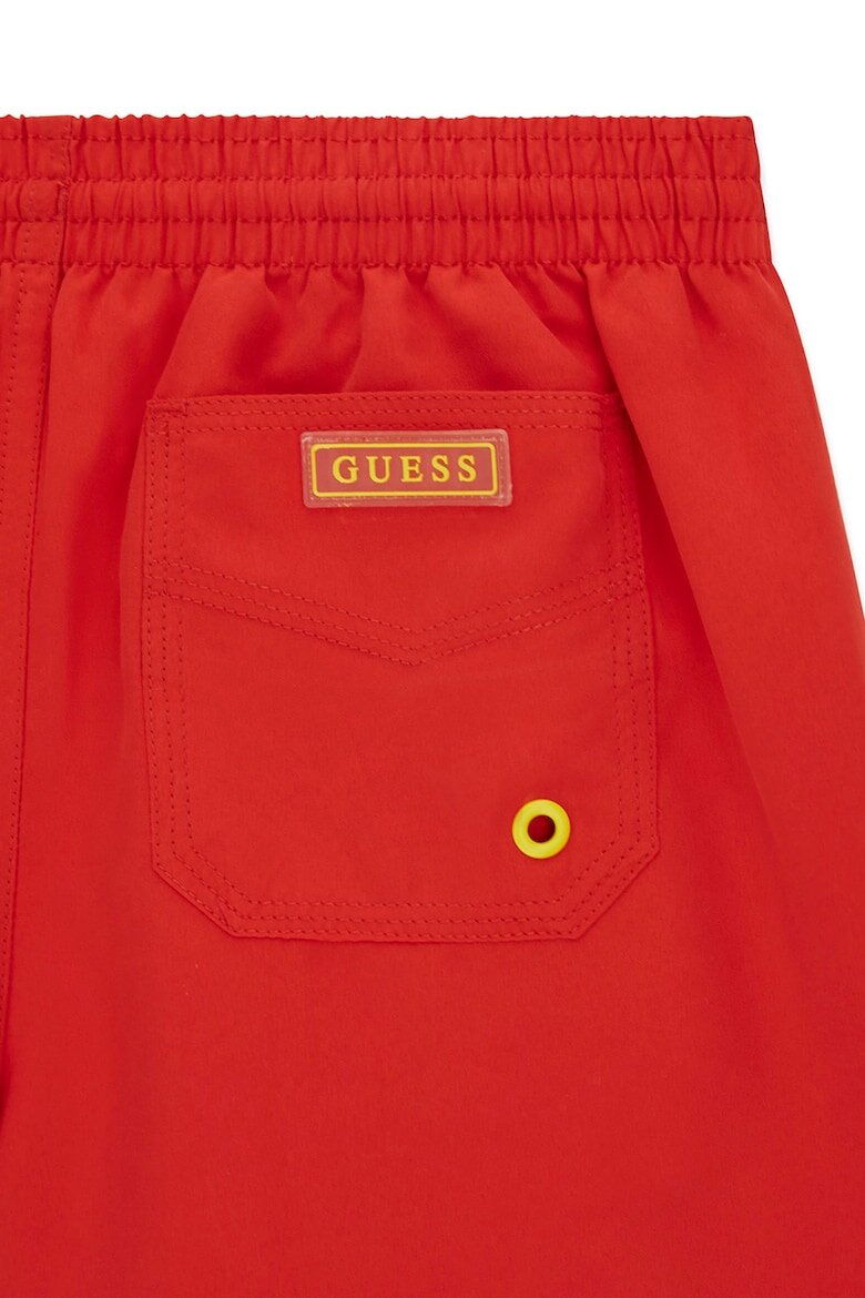 GUESS KIDS Плувни шорти с връзка и лого Аленочервен