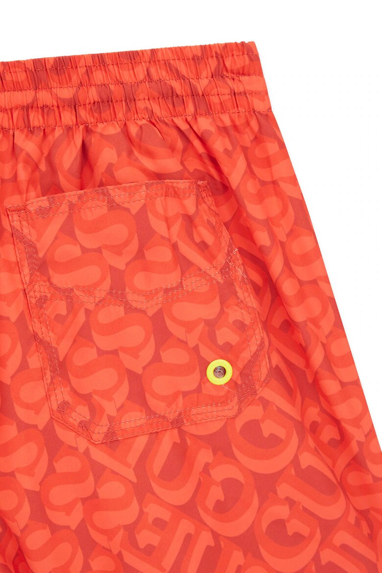 GUESS KIDS Плувни шорти с връзка и лого Корал