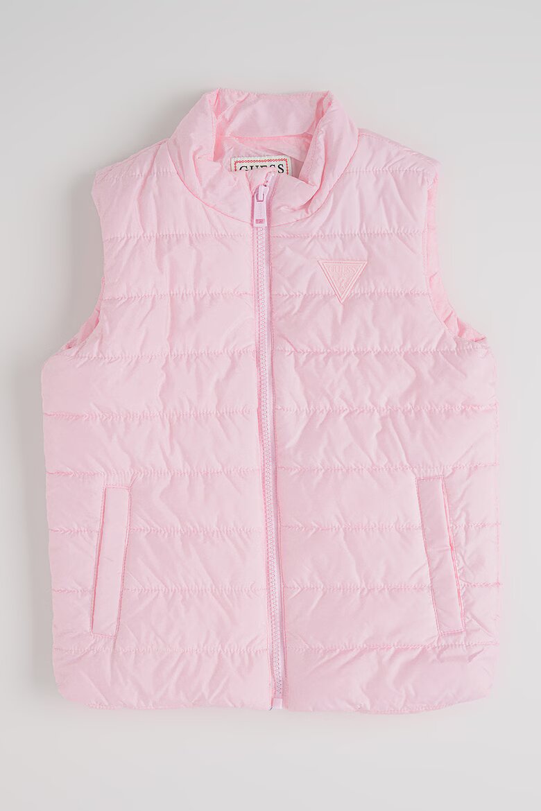 GUESS KIDS Подплатен елек с цип Светлорозов