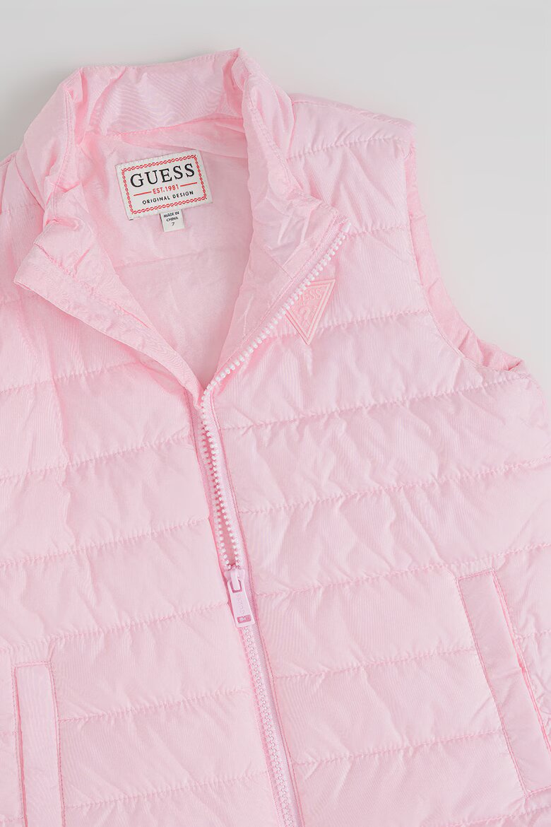 GUESS KIDS Подплатен елек с цип Светлорозов