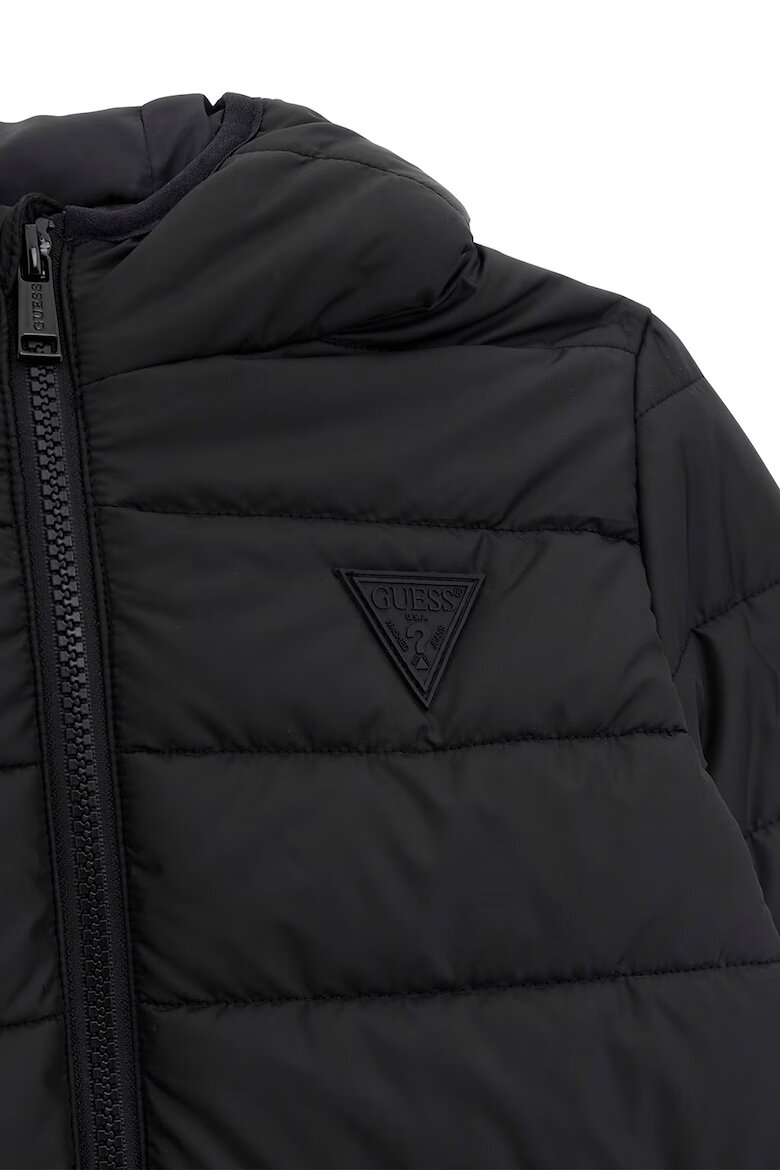 GUESS KIDS Подплатено зимно яке с качулка Черен