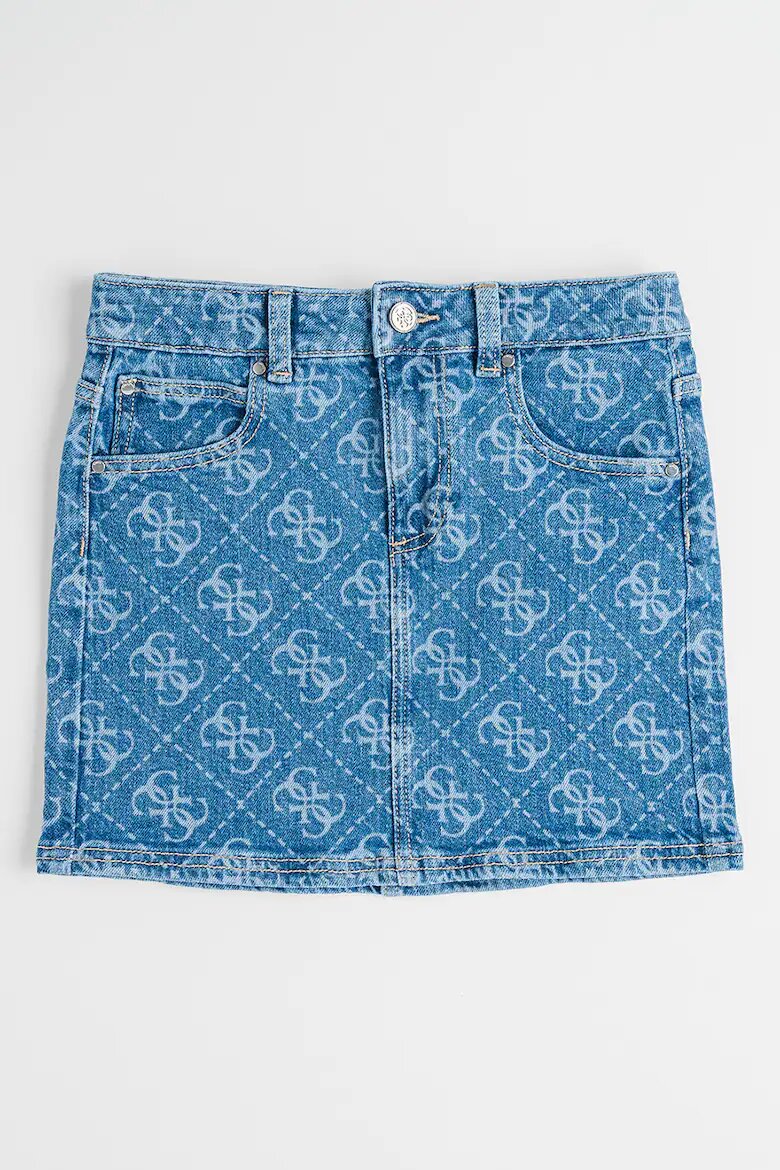 GUESS KIDS Пола от деним с монограм Пастелносин