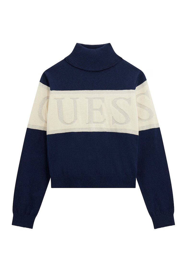 GUESS KIDS Поло с лога - Крем/Тъмносин