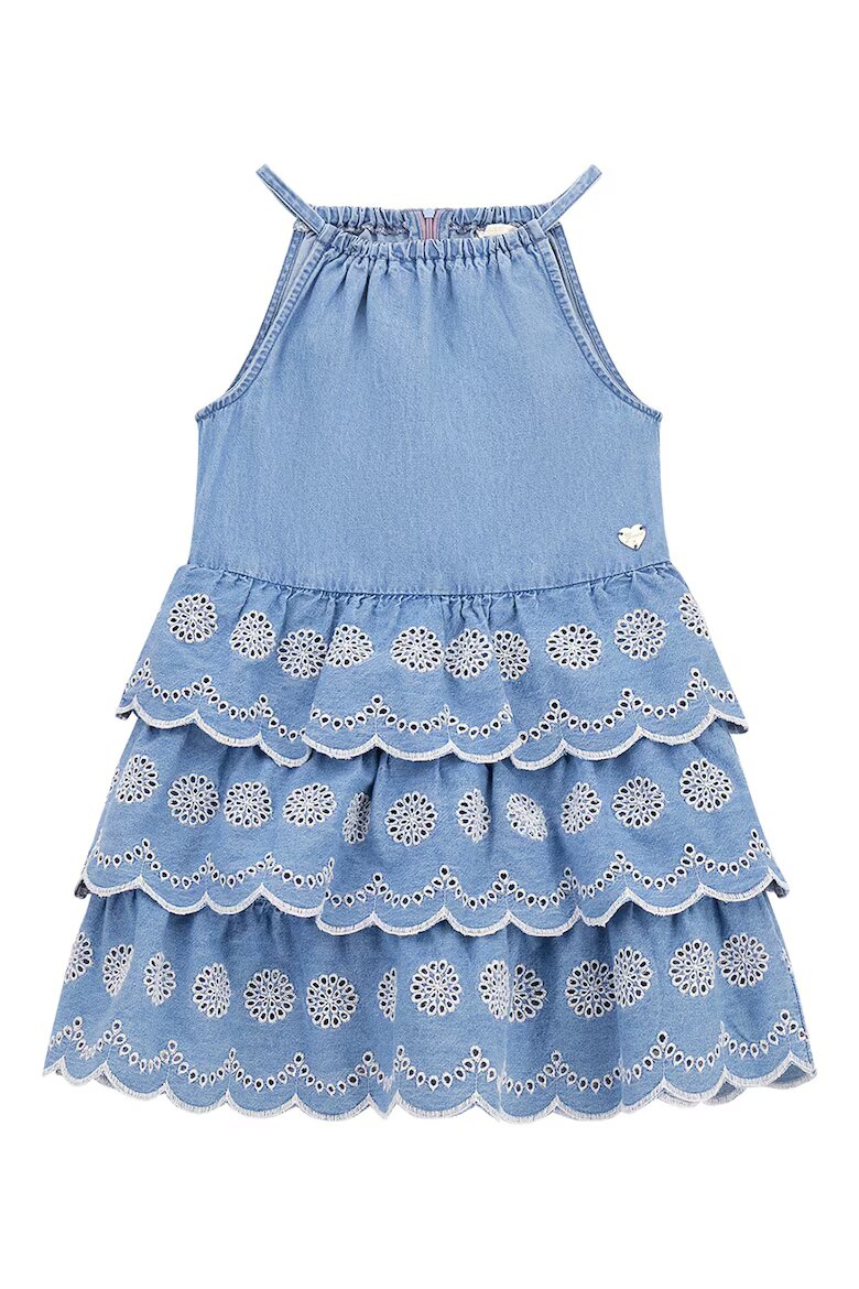 GUESS KIDS Разкроена дънкова рокля с набирания Лавандула