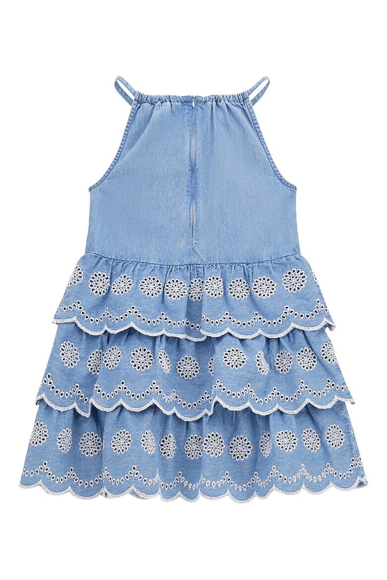 GUESS KIDS Разкроена дънкова рокля с набирания Лавандула
