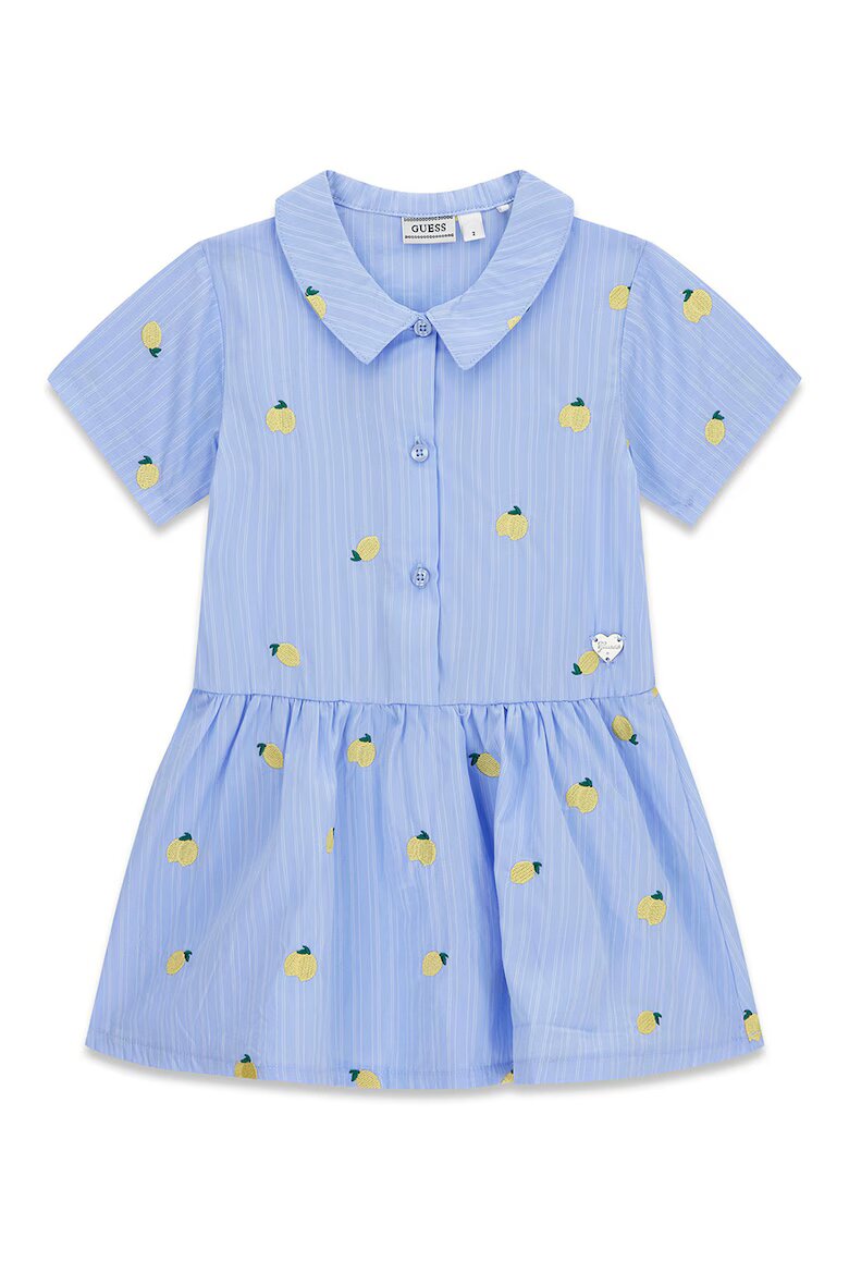 GUESS KIDS Разкроена рокля с бродерии Пастелносин