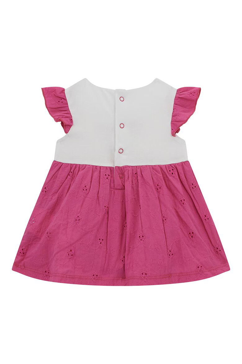 GUESS KIDS Разкроена рокля с лого Бял/Тъмнорозов