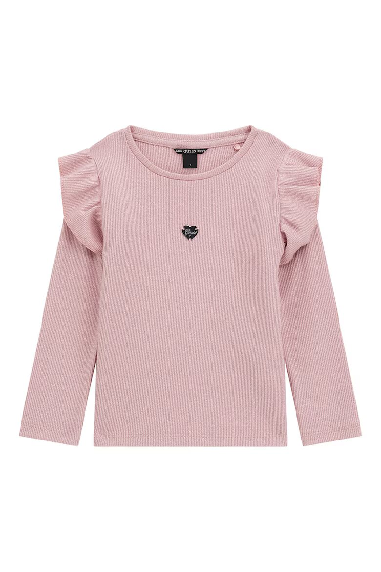 GUESS KIDS Рипсена блуза с набирания Прашно розово