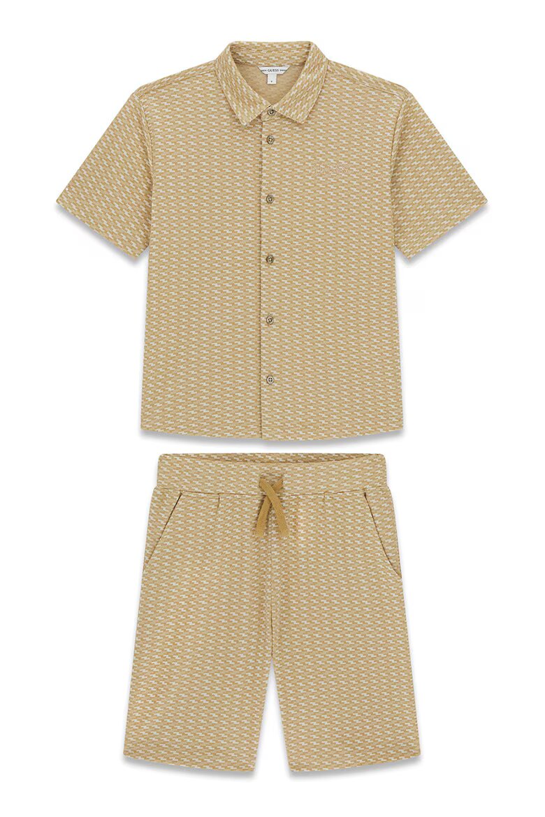 GUESS KIDS Риза и шорти с памук - 2 части Бежов