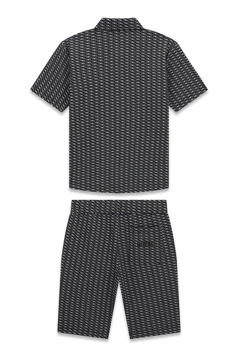 GUESS KIDS Риза и шорти с памук - 2 части Черен/Сив
